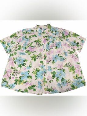 Old Navy Cream Floral Button-Down Shirt